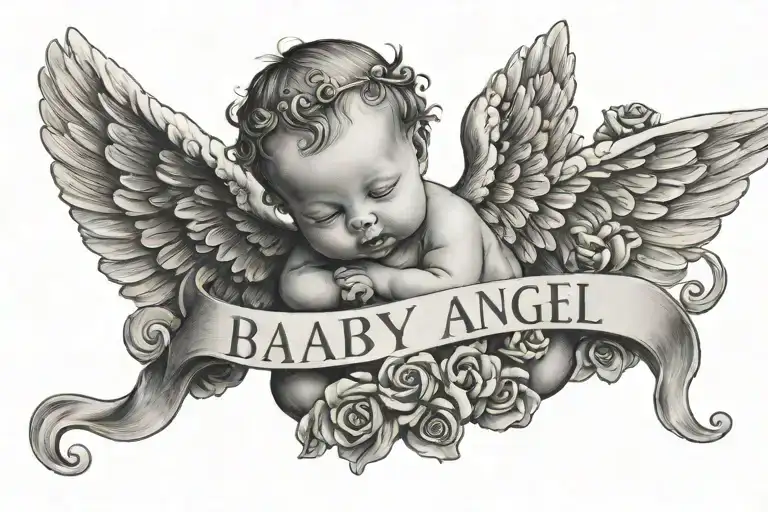 Baby Angel With Jessica Name Written Inside