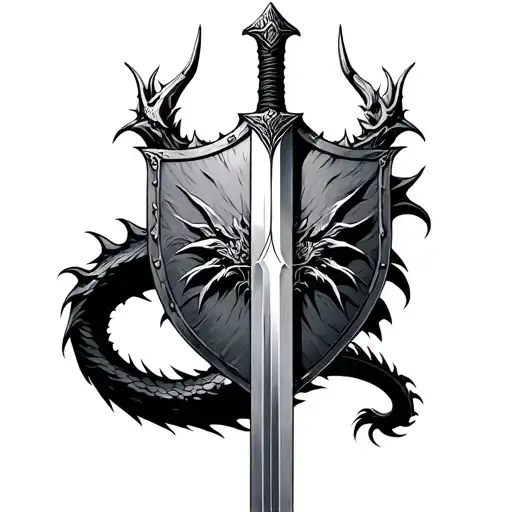 Dragon Viking Sword And Sheild