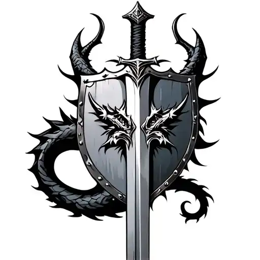 Dragon Viking Sword And Sheild