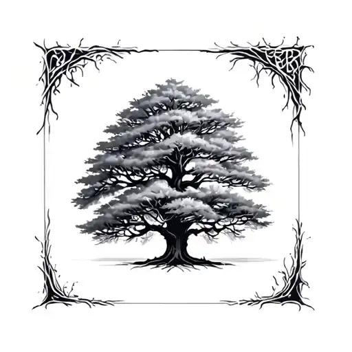 Tree That Wraps Around An Empty Square