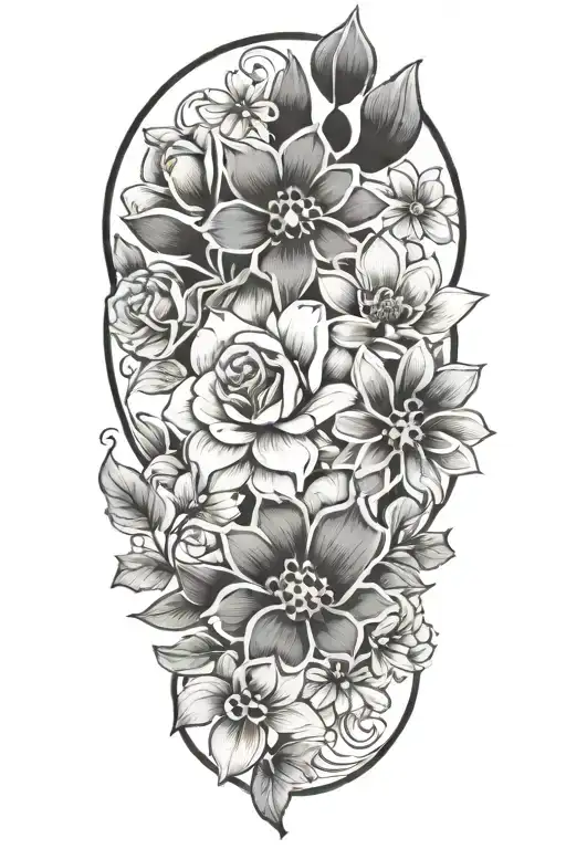 Flowers With Paw Prints Arranged