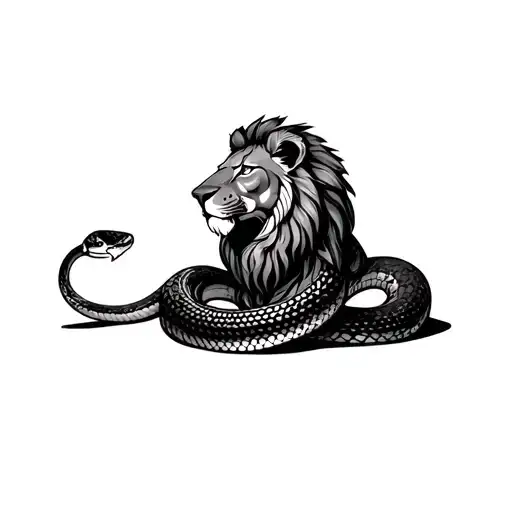 Lion And Snake