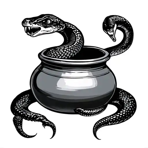 Snake And Spider And Pot