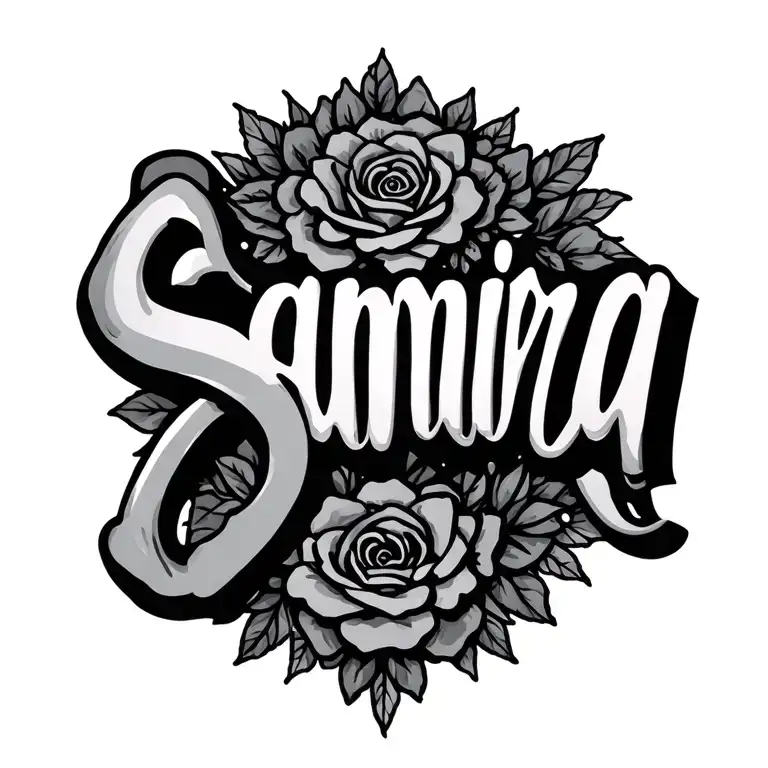 Samira Name Written Vertically