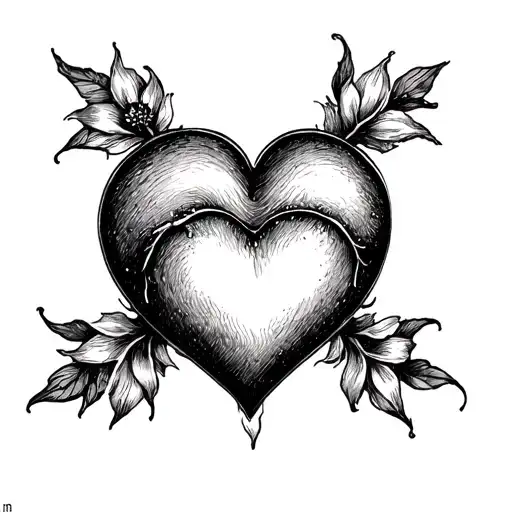 1 Cm Heart Tattoo Below The Collarbone