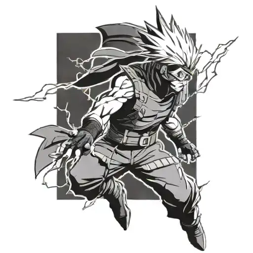 Kakashi From Naruto With Lightning