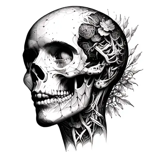 Draw Me Human Anatomy In Dotwork With High Detail In Black And White Style