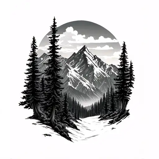 Mountain Woods Landscape