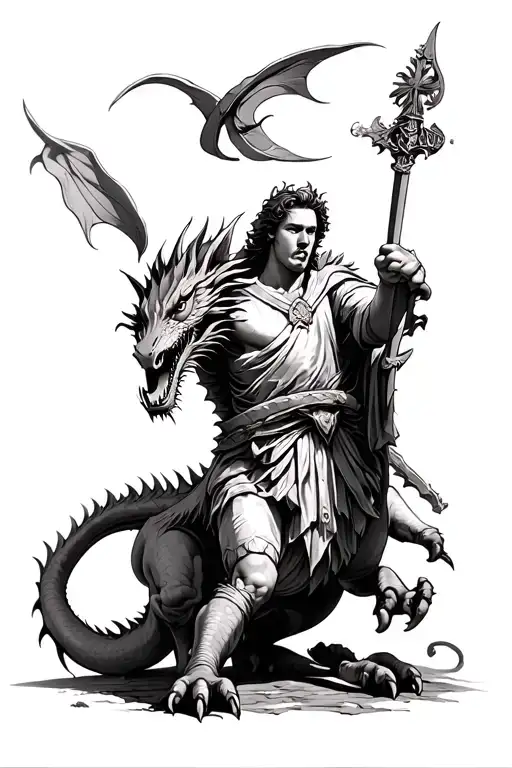 Saint George Killing A Dragon Without The Saint George Killing