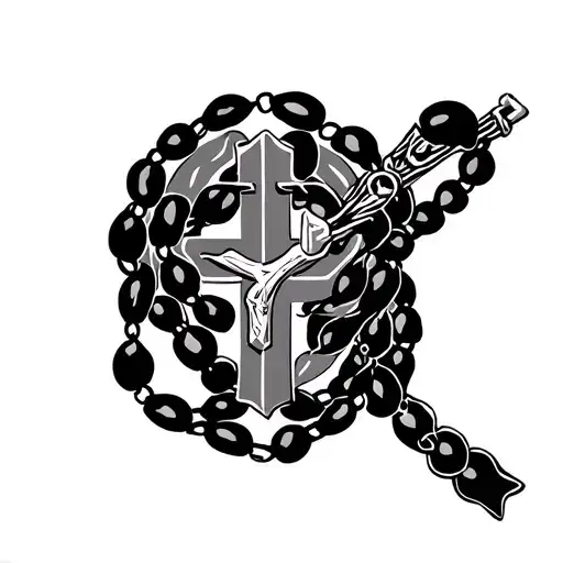 Rosary Beads Intertwined