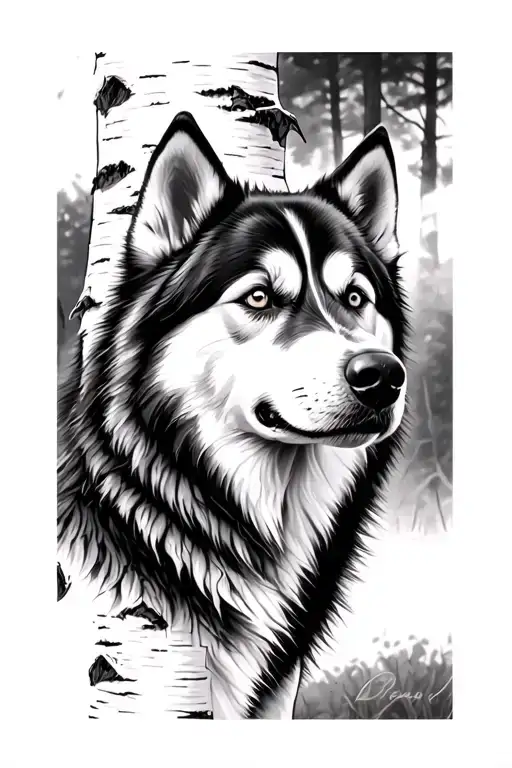 Birch Tree Husky