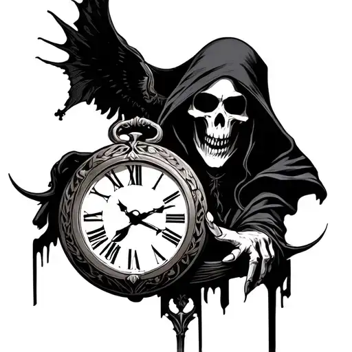 Grim Reaper With Clock