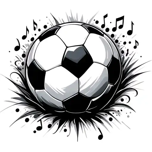 Soccer Ball Surrounded My Music
