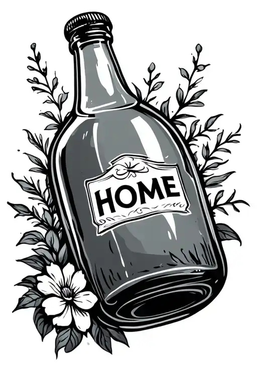 Bottle With Word Home