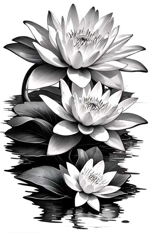 3 Water Lily And 2 Daffodil