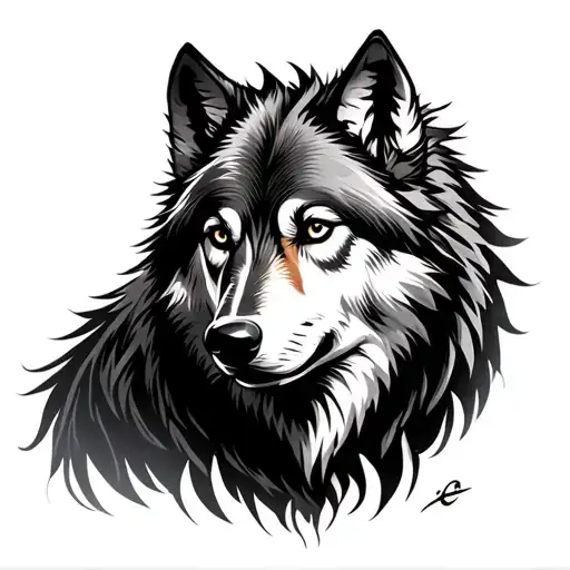 3 Headed Wolf Balck And White