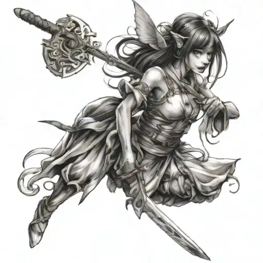 Fairy With A Katana In Her Hands