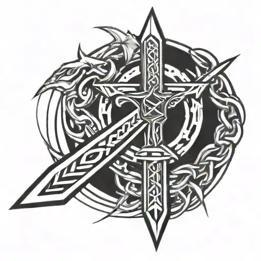 Kunai And Chain In Straight Line