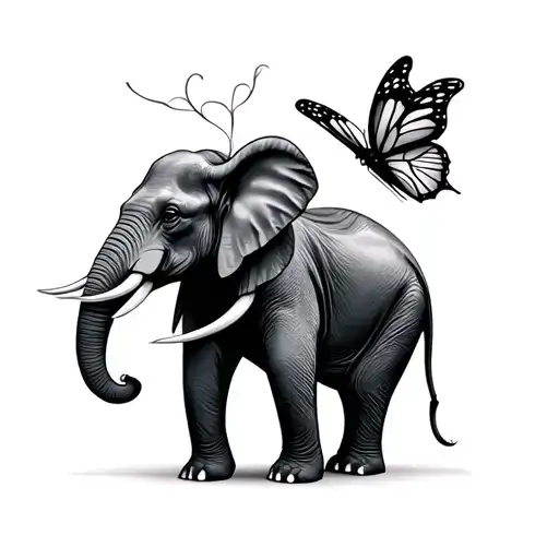 Elephant And Butterfly