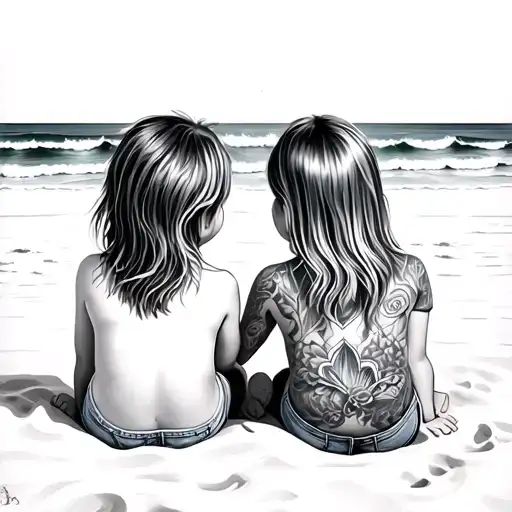 Kids Sitting Together At The Beach Representing The Client's Love