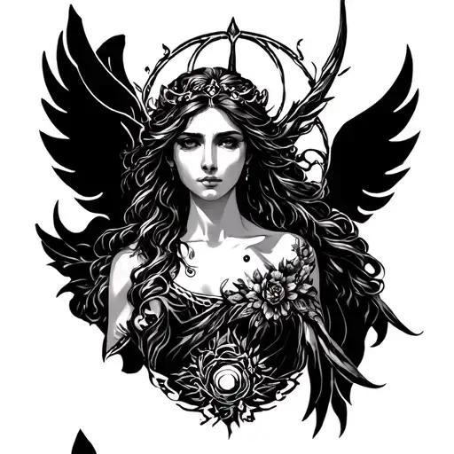 Virgo Maiden Tattoo For Men Posing
