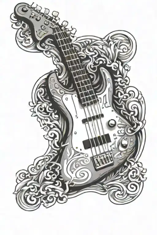 Bass Guitar With Jr Initials Inside