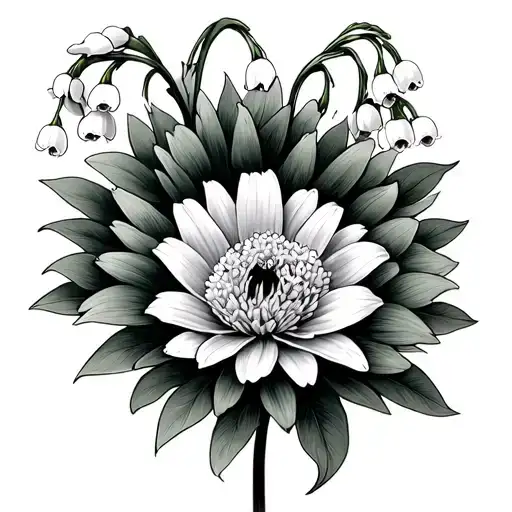 Lily Of The Valley And Aster Flower