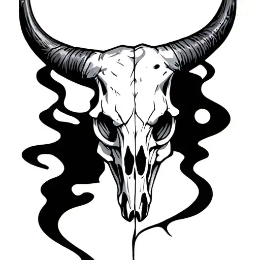 Bull Skull Mysterious