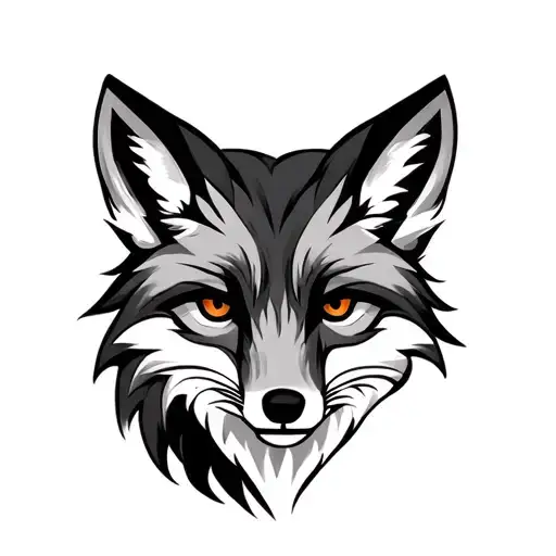 Fox Head Sleeve Tattoo Design
