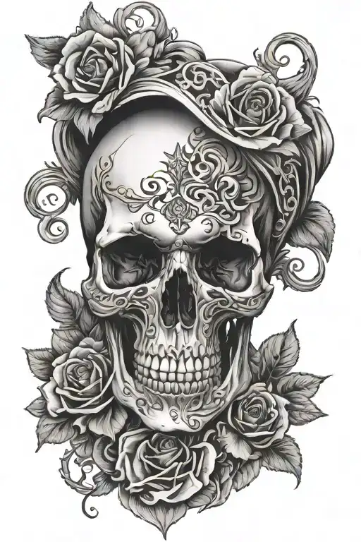 Skull And Black Grey