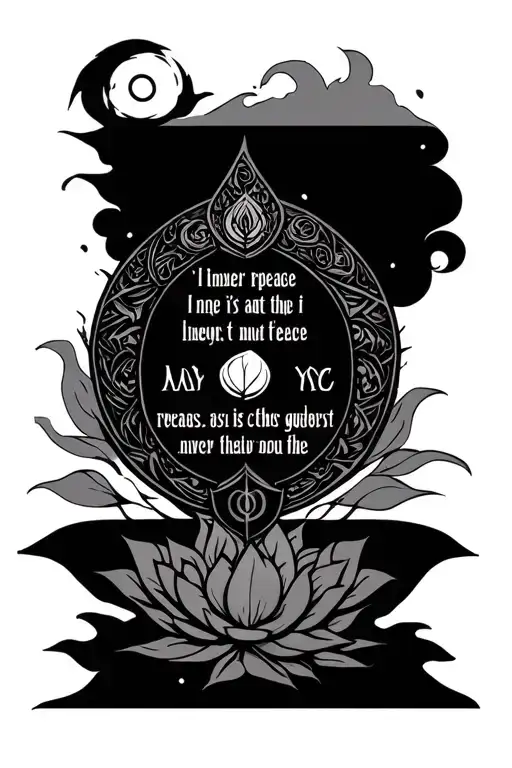 An Ancient Tattoo About Inner Peace With An Ancient Quote