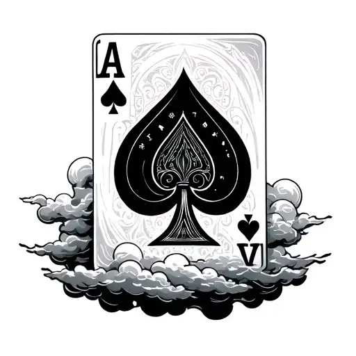 Life's A Gamble With Card Deck Surrounded By Clouds