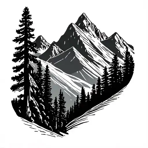 Simple Outline Of The Telluride Colorado San Juan Mountains