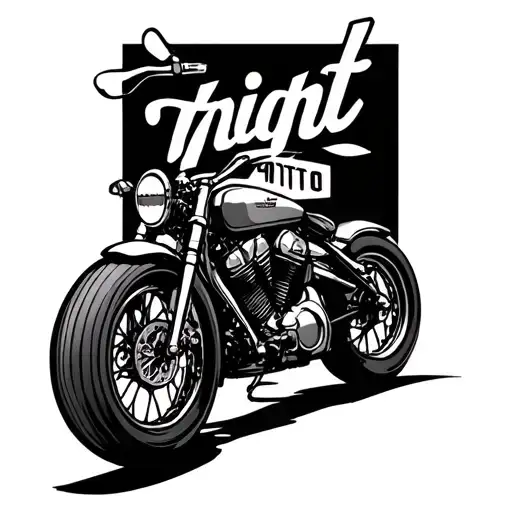 Thight Tattoo Classic Bike Enthusiast Inspired With Shading Background