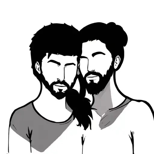 Male With Beard Stick Figure With Female With Ponytail Stick Figure