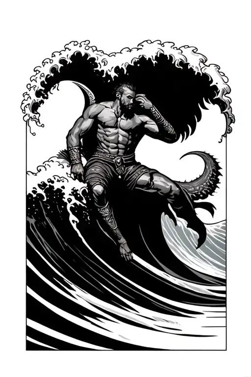 Warrior Riding A Wave Merging