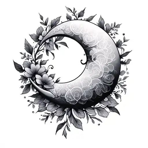 Crescent Moon Floral