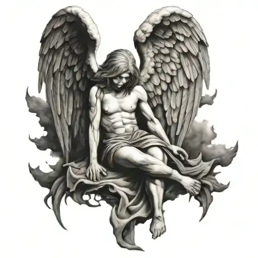 A Tattoo Of A Fallen Angel