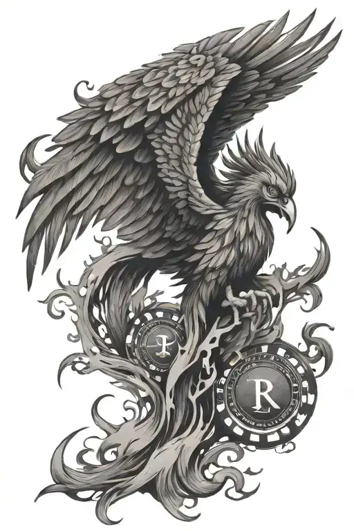 Rising Phoenix Rising From Ashes With Casino Chips