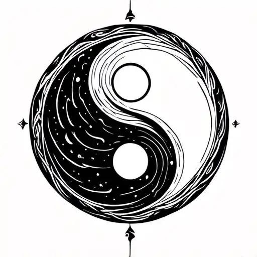 Fine Line Tattoo Yin Yang Symbol