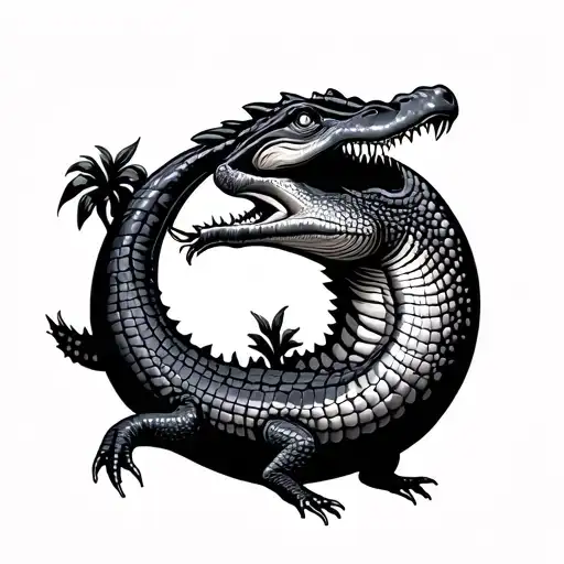 Alligator In The Shape Of Crescent Moon