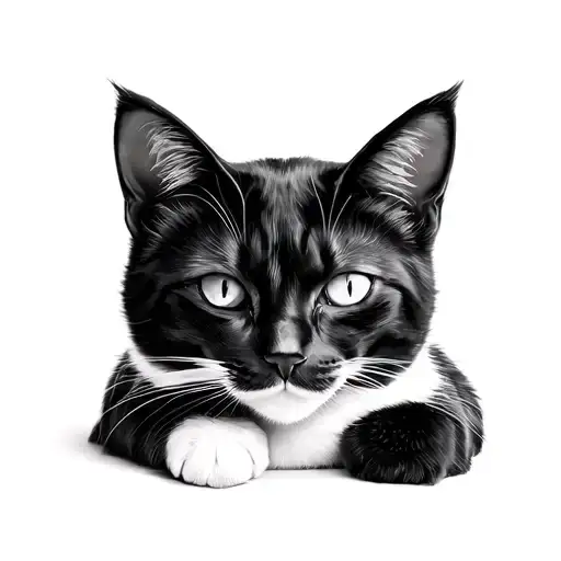 Black And White Cats Laying