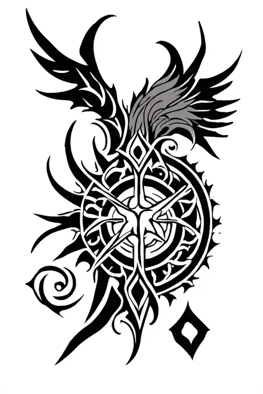 Norse Mythology Vegvisir Tribal Inspired Design