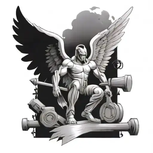 A Contractor's Tools Forming The Shape Of An Angel