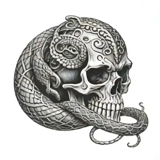 Skull And Snake Wrapped