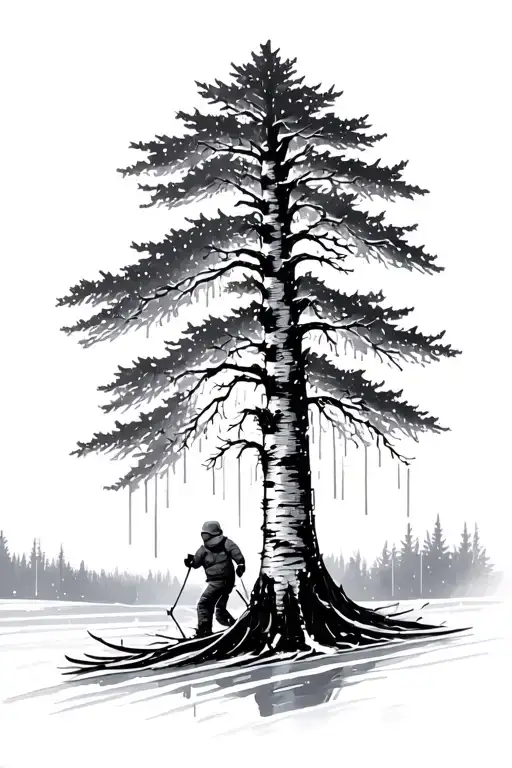 Birch Tree Rain Skiing