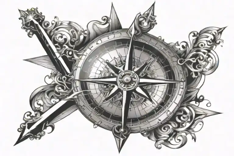 Modern Compass And Lines Going