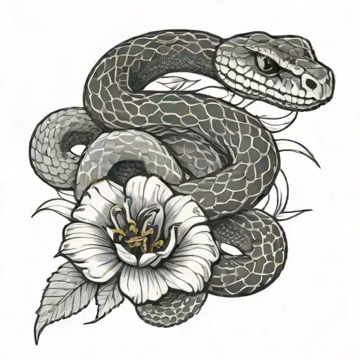 Snake Moving Through Poppys