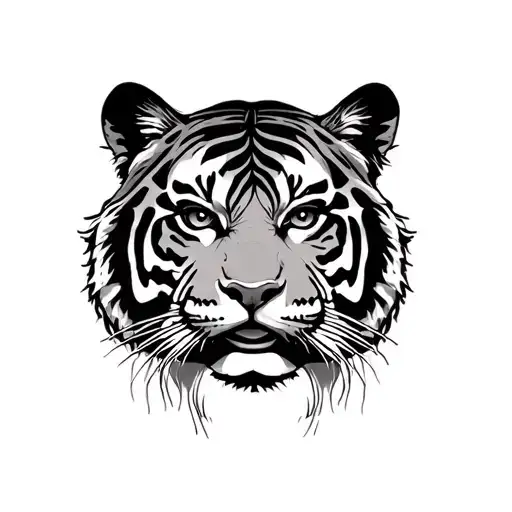 Tiger Face With Woman's Face