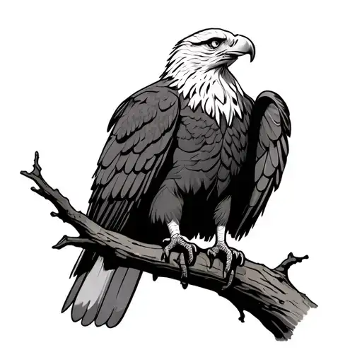 Eagle Perched On A Limb